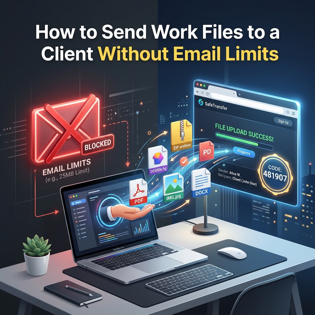How to Send Work Files to a Client Without Email Attachment Limits